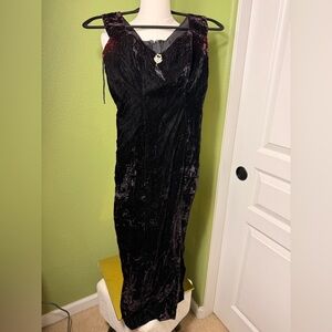 Alfred Angelo Black Velvet Gown with slit